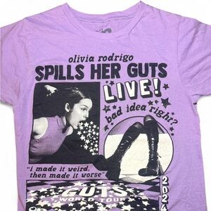 Olivia Rodrigo “GUTS” Live Tour 2024 Purple Graphic Tee